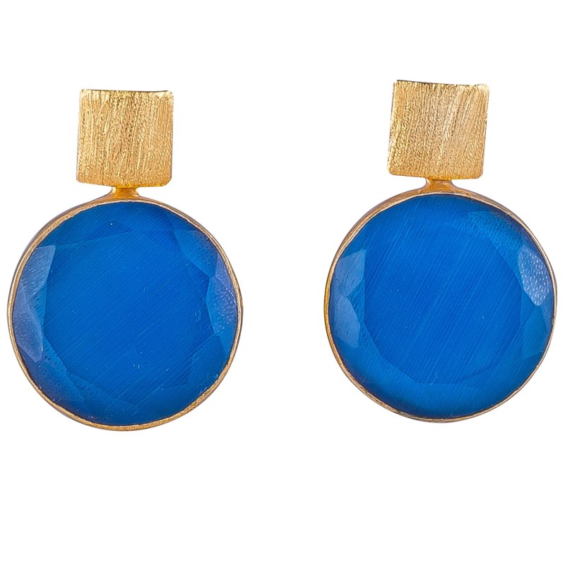 Thumbnail of Blue Onyx Circle Earrings image