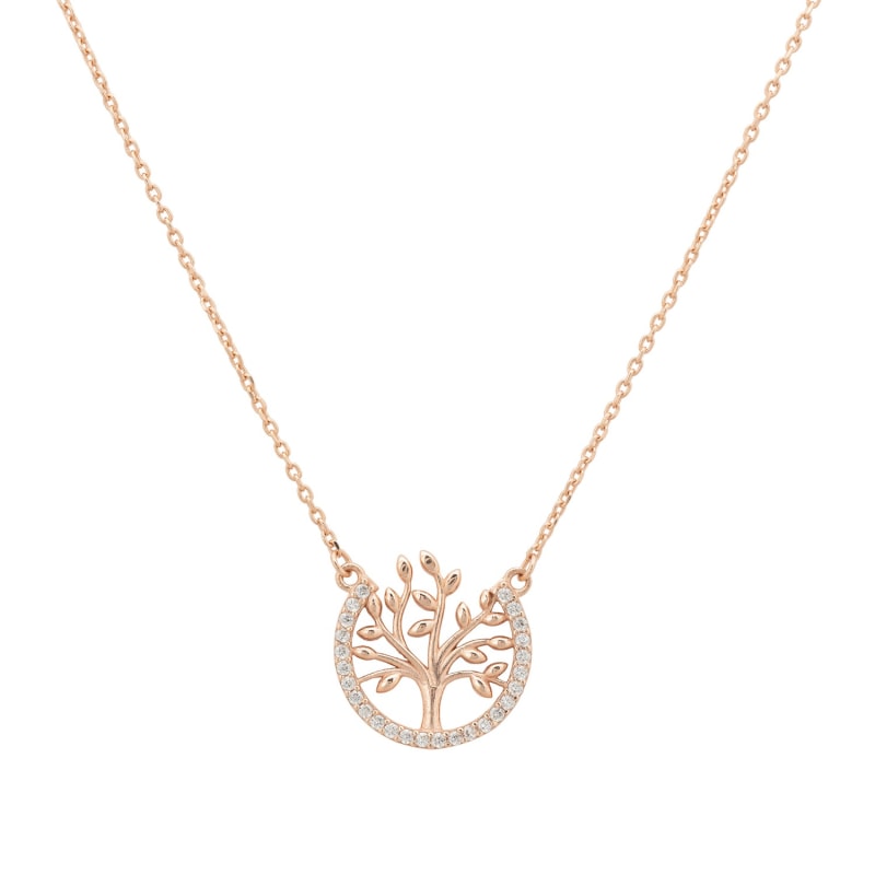 Thumbnail of Tree Of Life Open Circle Necklace Rosegold image