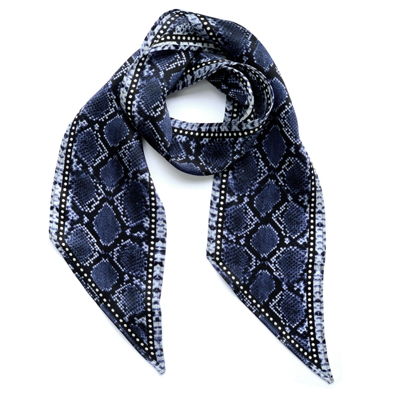 Thumbnail of Snakeskin Silk Neck Scarf Blue image