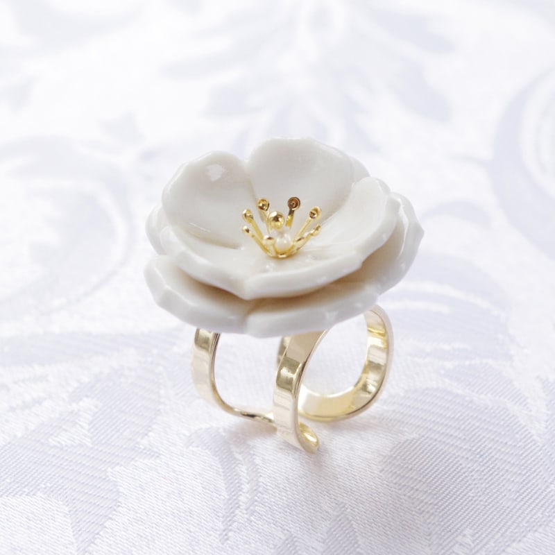 Thumbnail of Porcelain Plum Blossom Statement Ring image