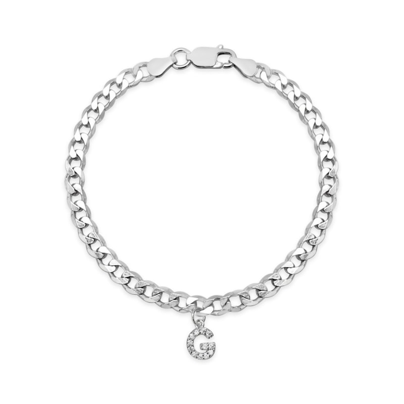 Thumbnail of Crystal Initial Sterling Silver Bracelet image