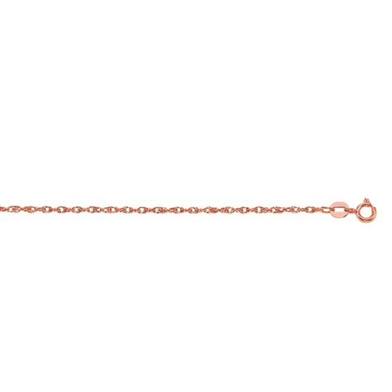 14K Rose Gold Diamond Cut Carded Rope Chain Necklace Rose Gold by Undefined Jewelry