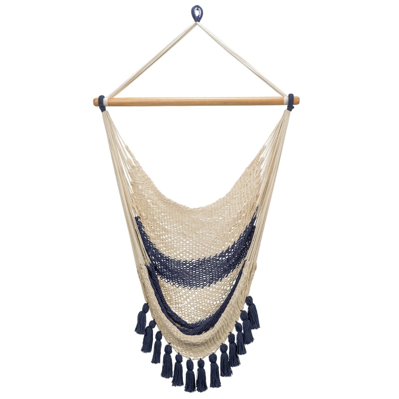 Thumbnail of Colonial Navy Blue Cotton Hammock Swing With Tassels image