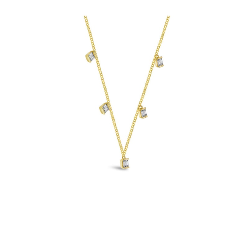 Thumbnail of 18K Yellow Gold Rhombus Shape Diamond Necklace / Choker image