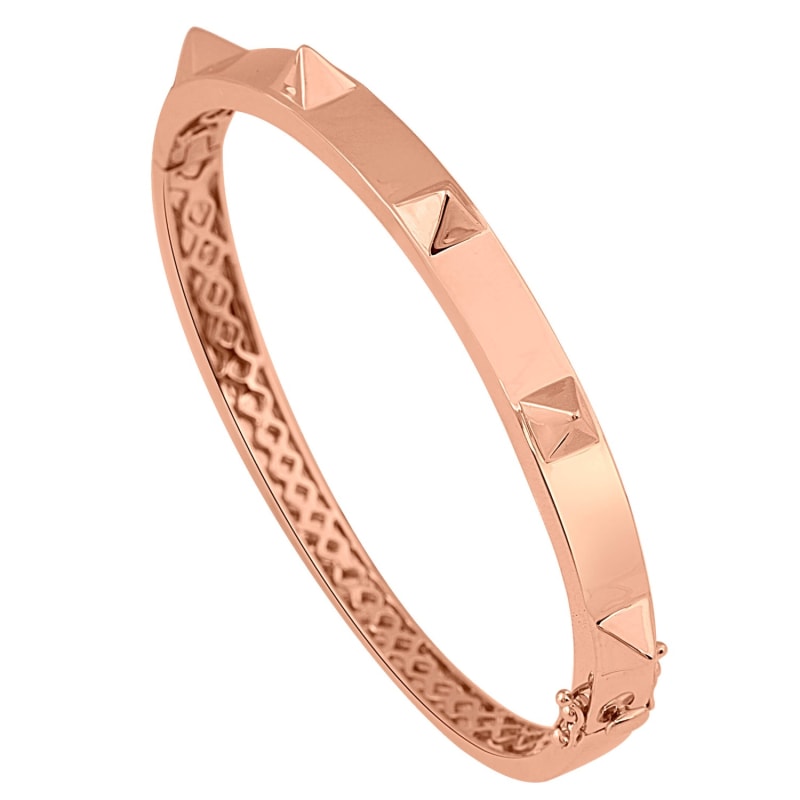 Thumbnail of 18K Solid Rose Gold Spike Bangle Handmade Jewelry image