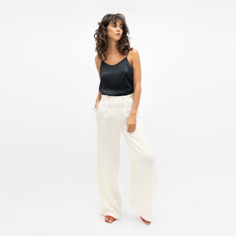 Thumbnail of Branson Silk White Leg Pants In Pearl White image