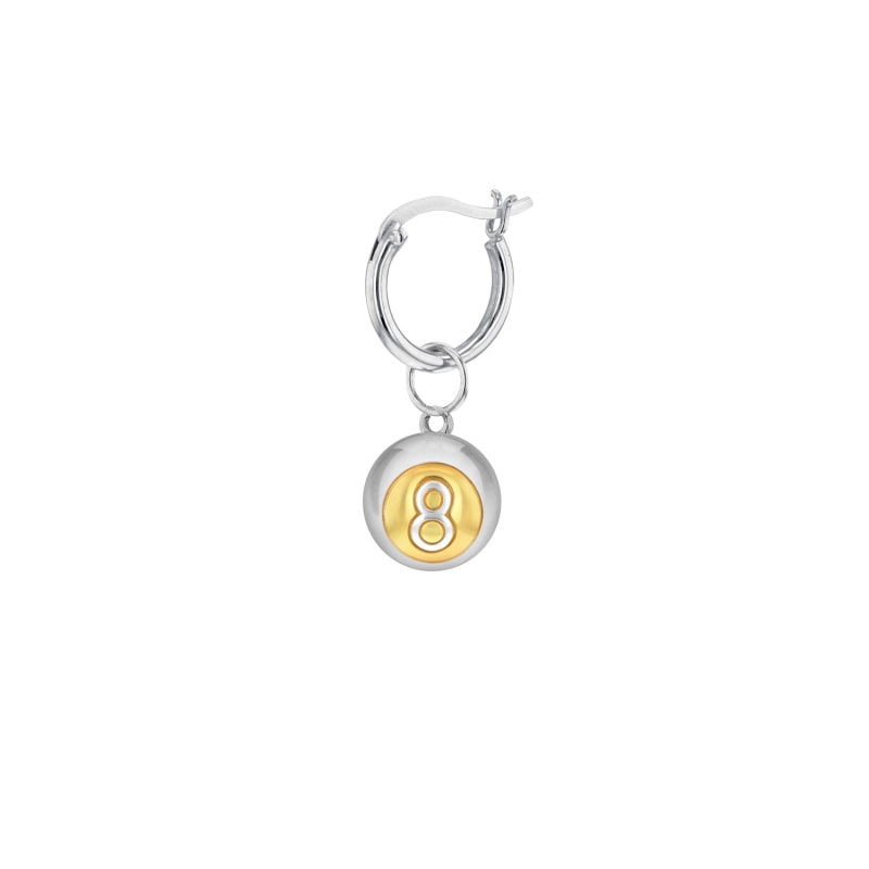 Thumbnail of 2 Tone Sterling Silver &18Kt Gold Plated Mini 8 Ball Pendant image