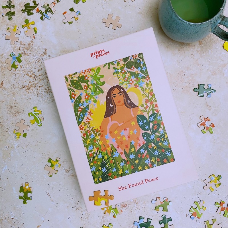 She Found Peace 500 Piece Jigsaw Puzzle Prints In Pieces Wolf Badger