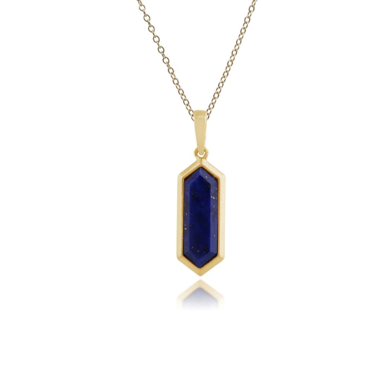 Thumbnail of Lapis Lazuli Prism Pendant in Gold Plated Silver image