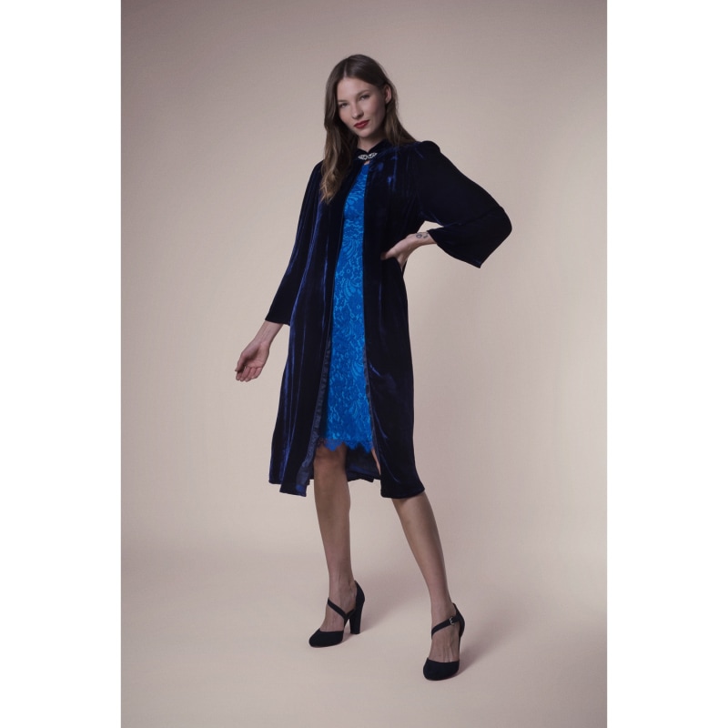 Thumbnail of Laura Coat Navy Velvet image