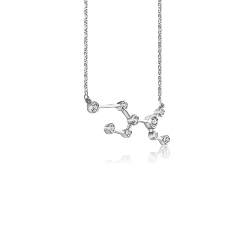 Thumbnail of Virgo Zodiac Constellation Necklace 18K White Gold & Diamond image