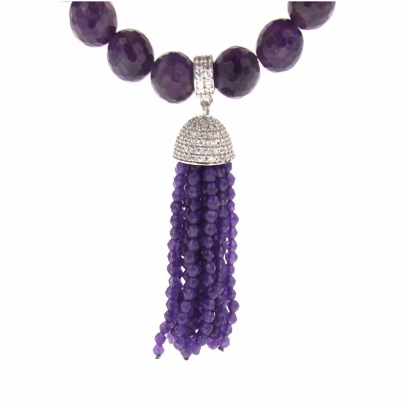 Thumbnail of White Amethyst Tassel Bracelet image