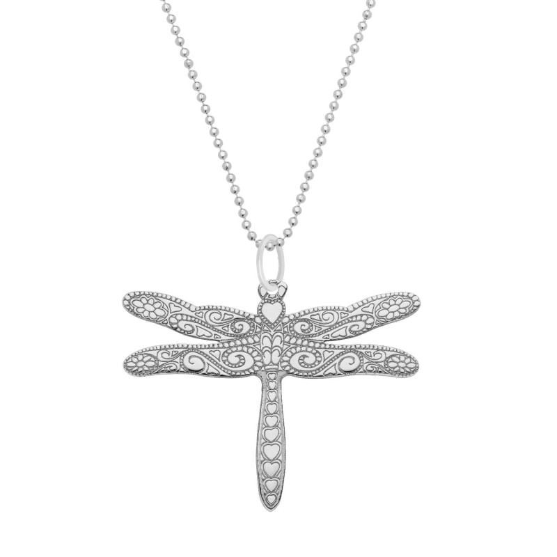 Thumbnail of Medium Silver Dragonfly Pendant Necklace image