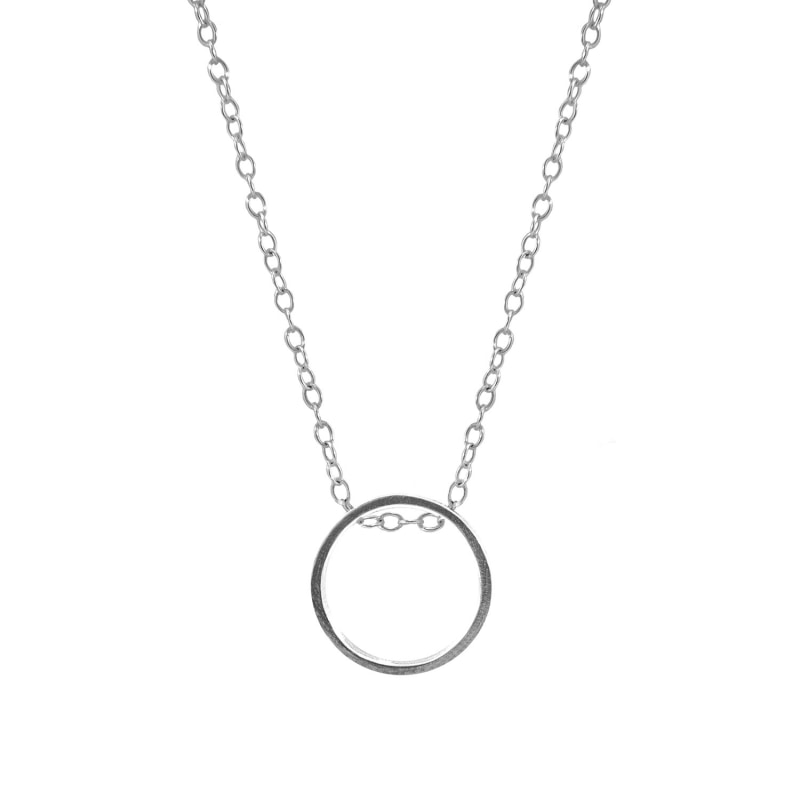 Thumbnail of Abbott Round Mini Geometric Silver Necklace Pendant image