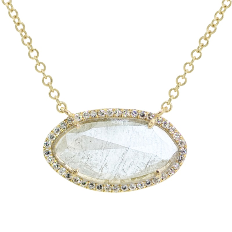 Thumbnail of Diamond Slice Necklace In 14K Yellow Gold Marquise image