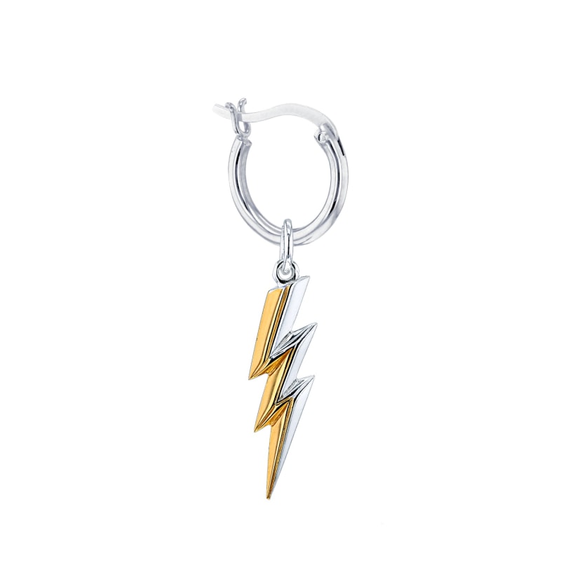 Thumbnail of 2 Tone Sterling Silver & 18Kt Gold Plated Mini Bolt Pendant on silver chain image