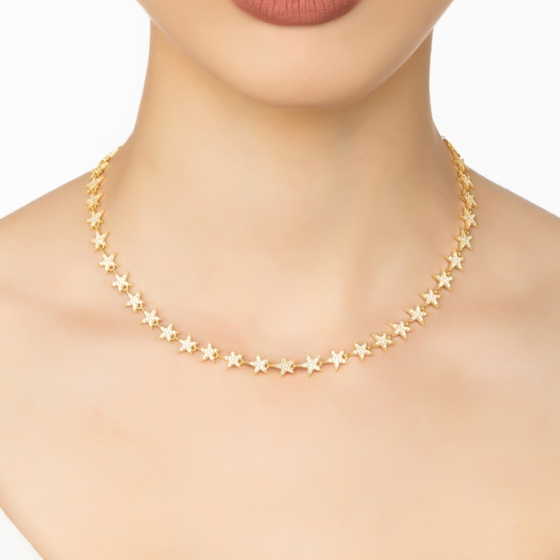 Thumbnail of Star Strand Choker Necklace Gold image