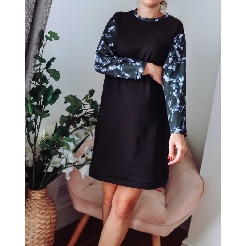 Thumbnail of Black Cotton T-Shirt Dress Long Sleeve image