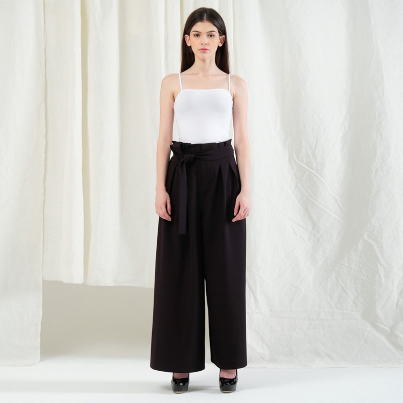 Thumbnail of Caspian Extreme Wide Leg Trouser In Black Stone image