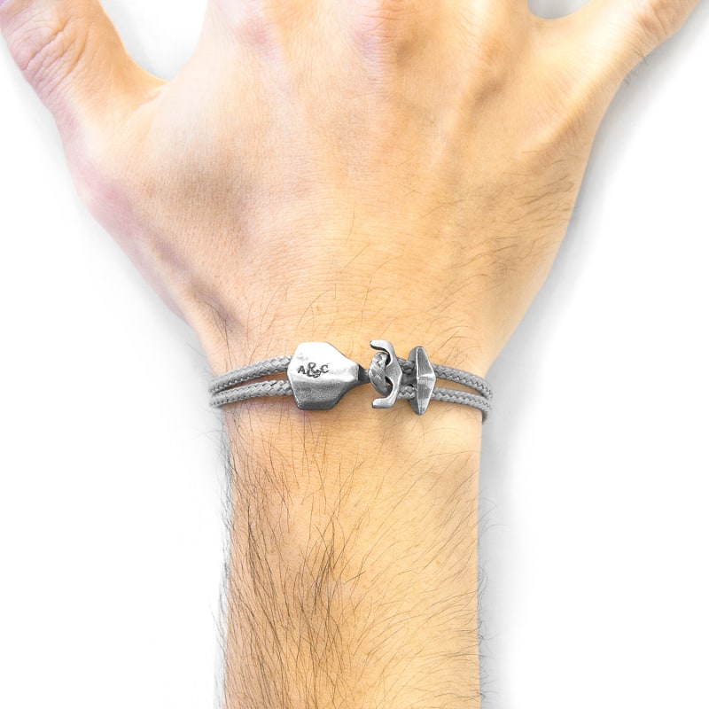 Thumbnail of Classic Grey Delta Anchor Silver & Rope Bracelet image