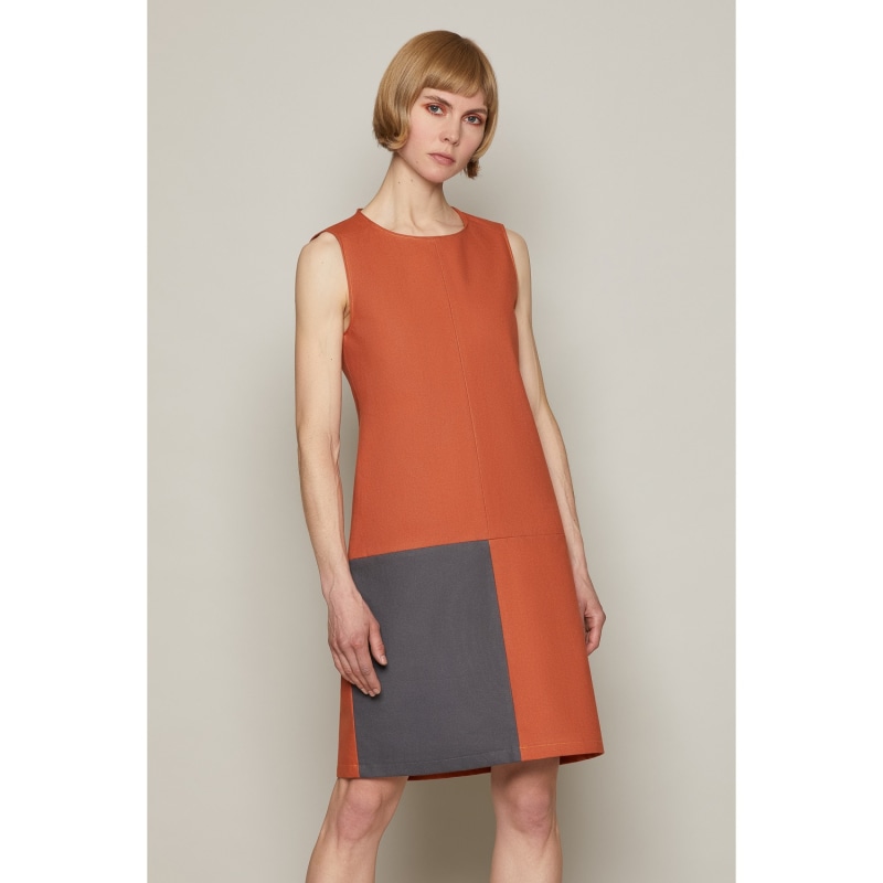 Thumbnail of Organic Cotton Bella Dress In Brick Colour image