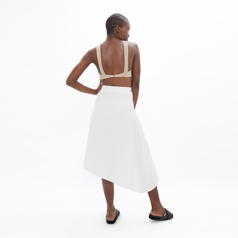 Thumbnail of Mallorca Organic Cotton Twill Asymmetric Skirt In White Dove image