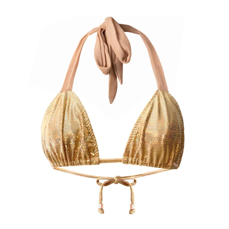Metallic gold bikini top best sale