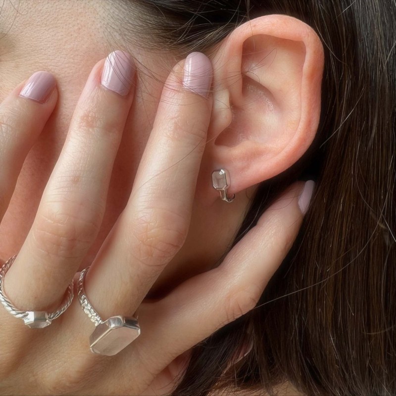 Louise Sterling Silver Gold Vermeil Quartz Earrings