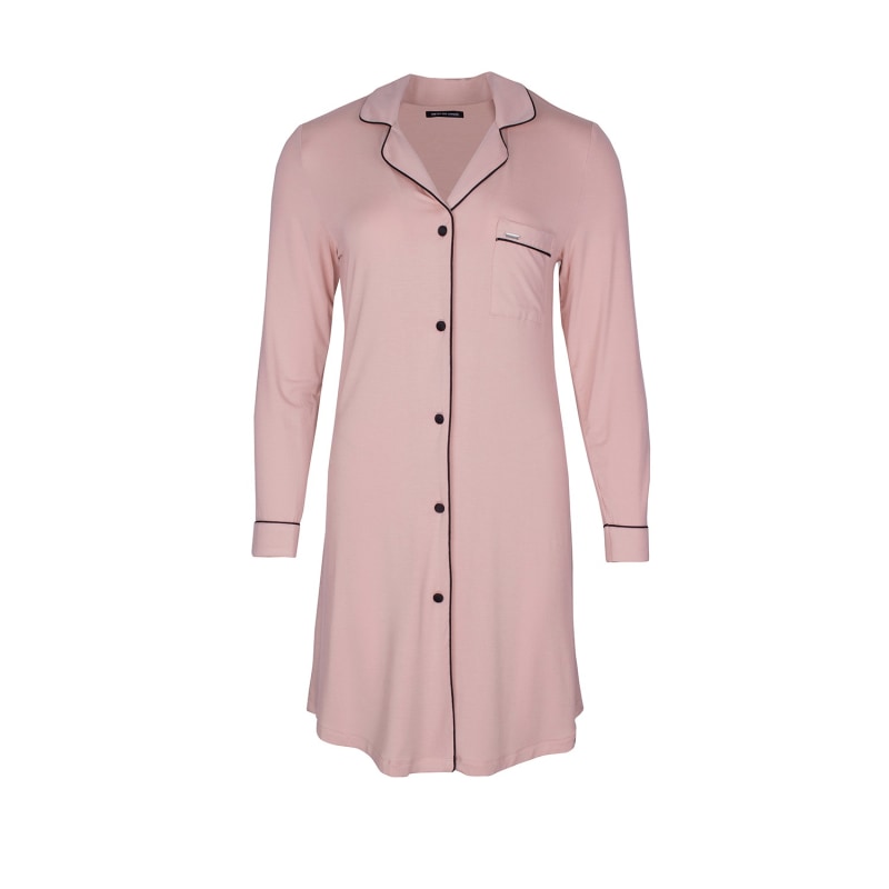 Thumbnail of Bamboo Long Sleeved Womens Classic Nightshirt In Pink image