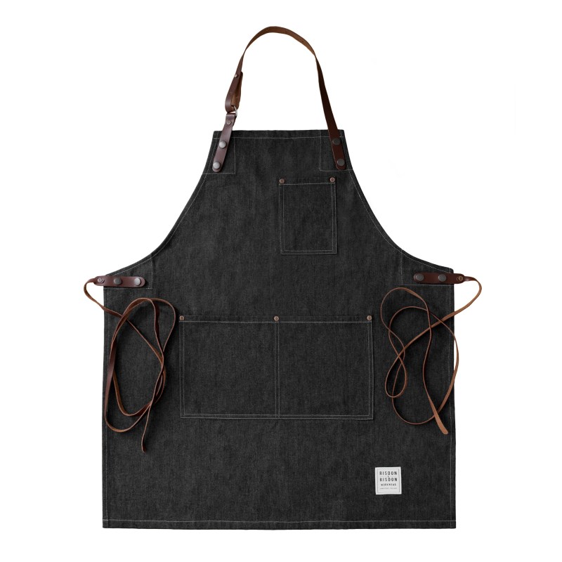 Thumbnail of Denim & Leather Street Apron - Black Denim image