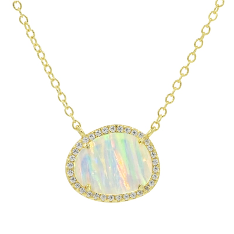 Thumbnail of Kokoto Necklace - White Opal With Stripes image