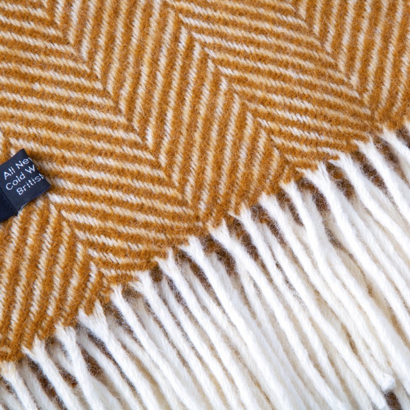 Thumbnail of Evening Tales Pure New Wool Blanket - Toffee image