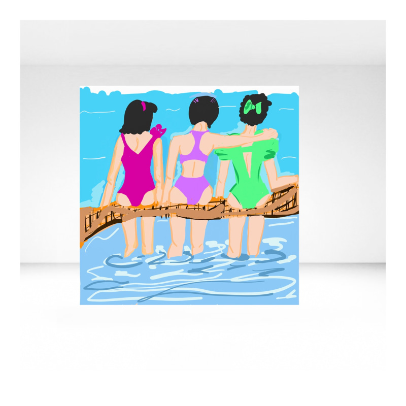 Thumbnail of Holiday Girls Art Print image