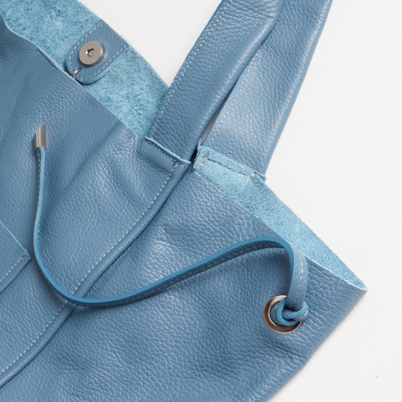 Thumbnail of Soft Leather Shopper Bag In Light Blue image