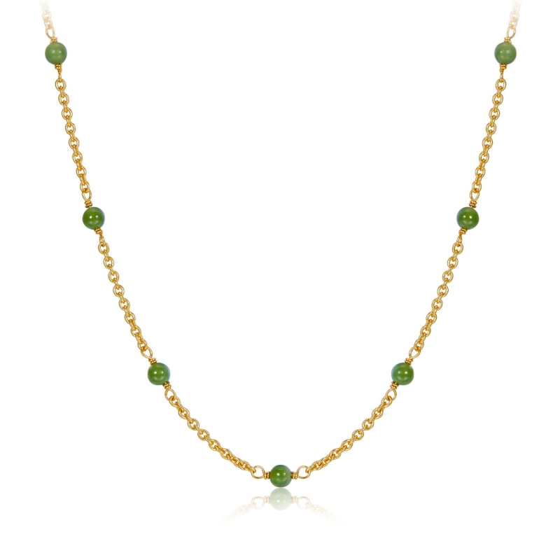 Thumbnail of Wadj Green Jasper Gold Vermeil Necklace image