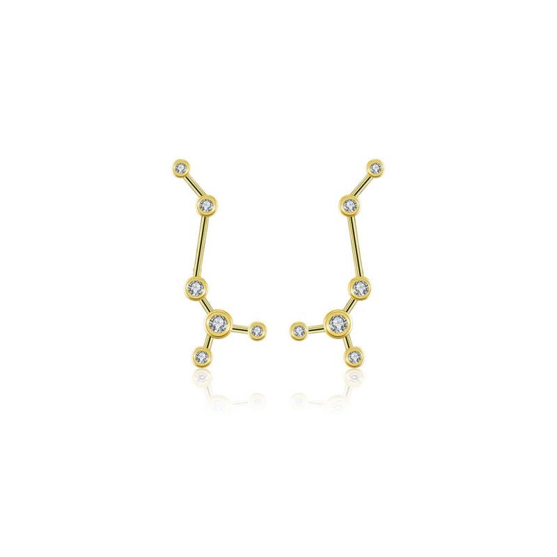 Thumbnail of Scorpio Zodiac Constellation Earring 18K Yellow Gold & Diamond image