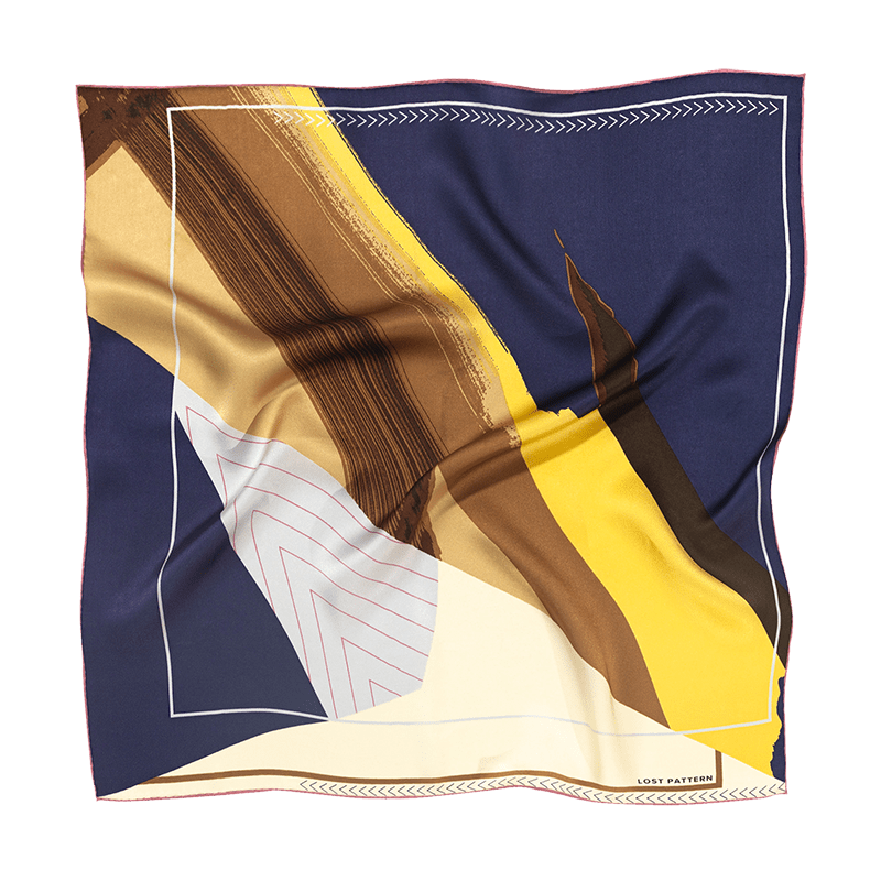 Thumbnail of "Wai-O-Tapu" Silk Bandana - Blue & Yellow image