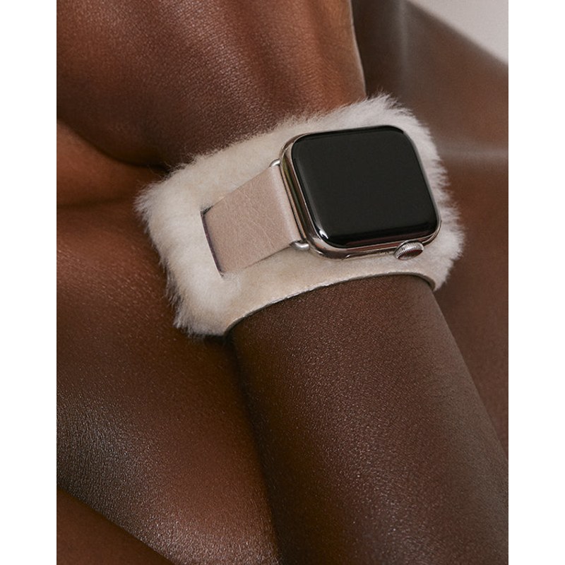 Sedona In Navy - Leather Luxury Apple Watch Band - Rose Gold, Chalonne