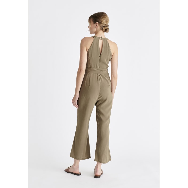 Thumbnail of Waist Tie Jumpsuit In Khaki image