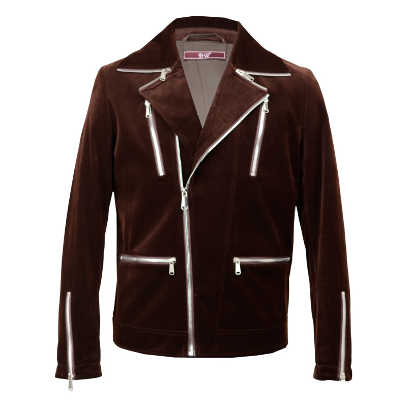 Corduroy top biker jacket