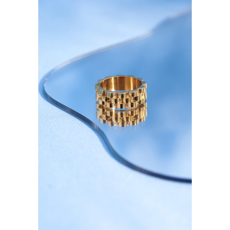 Watch Strap Chunky Gold Statement Ring Ballinger Wolf & Badger