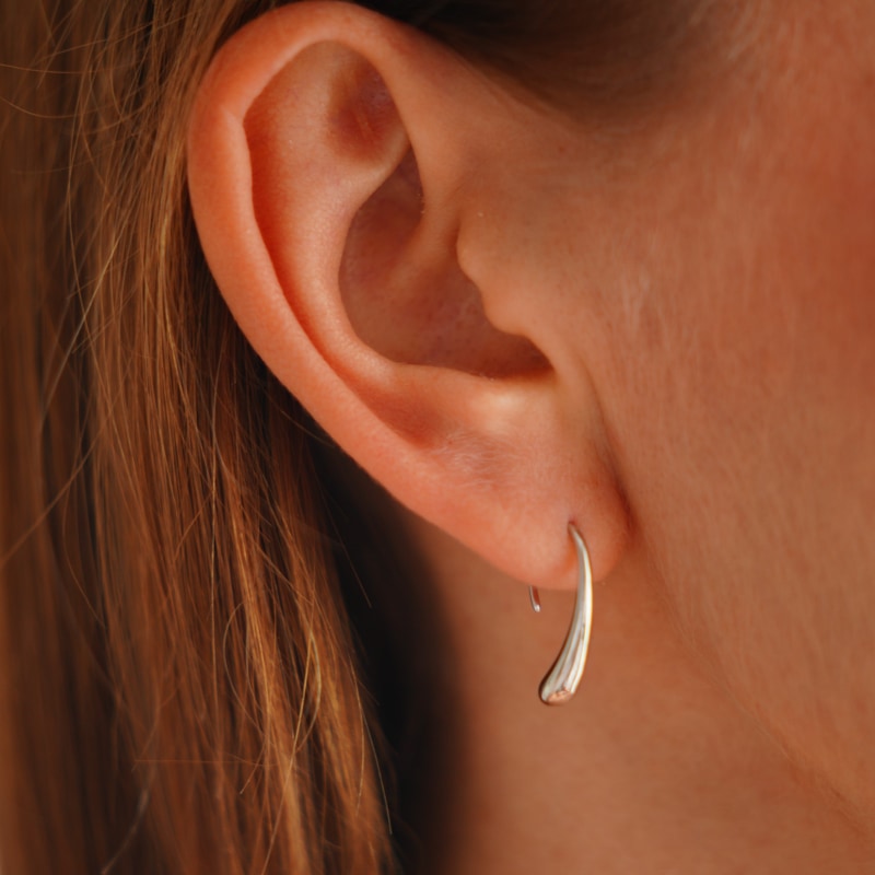 Silver water drop earrings clearance