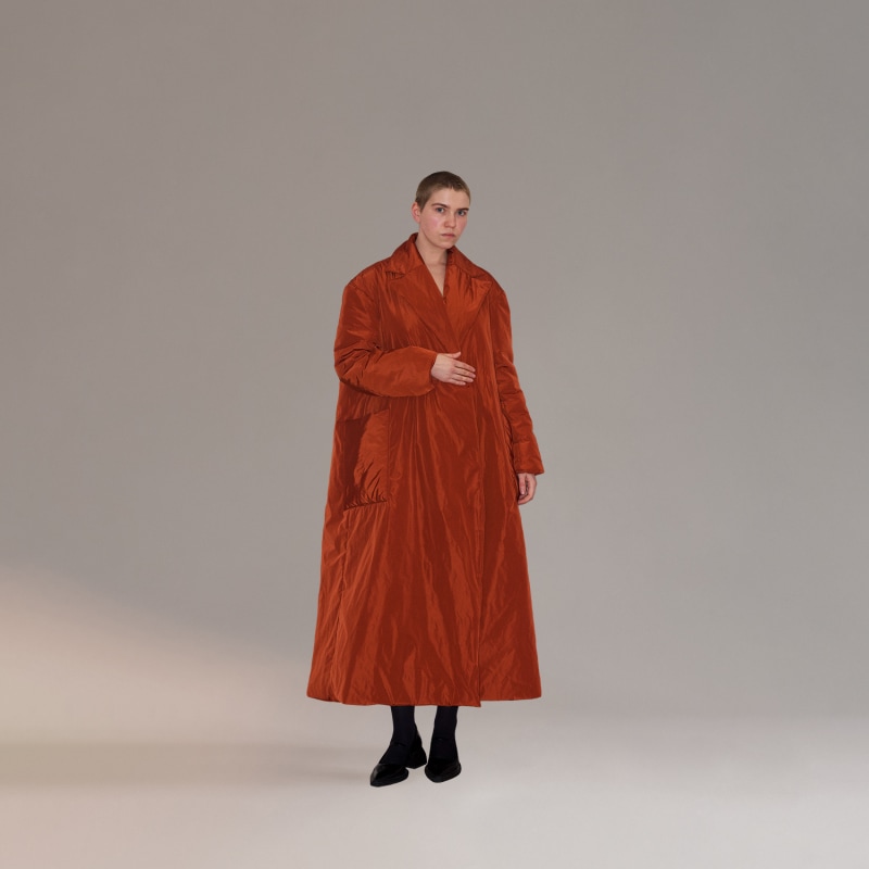 Thumbnail of Water-Repellent Double-Faced Padded Coat In Burnt Orange image