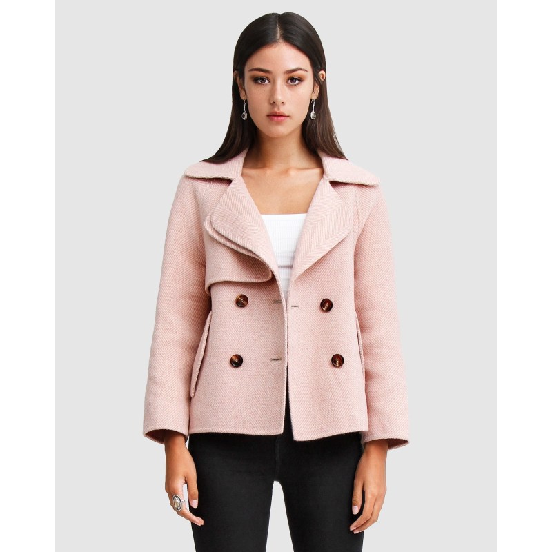 Blush wool coat deals
