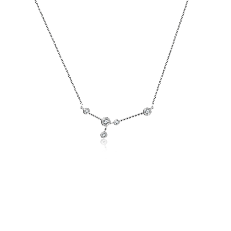 Thumbnail of Cancer Zodiac Constellation Necklace 18K White Gold & Diamond image