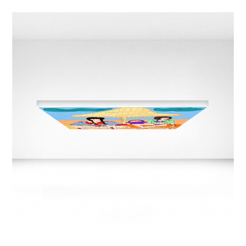 Thumbnail of Chilling Girls At The Beach Art Print image