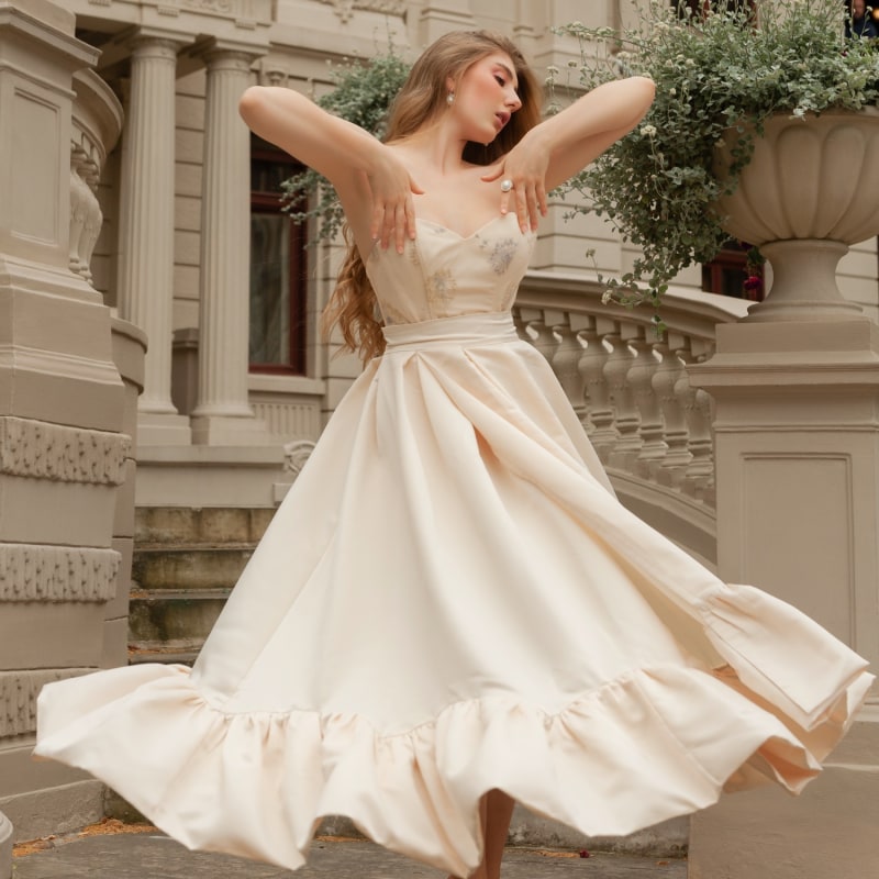 Elora Organza Skirt - Butter