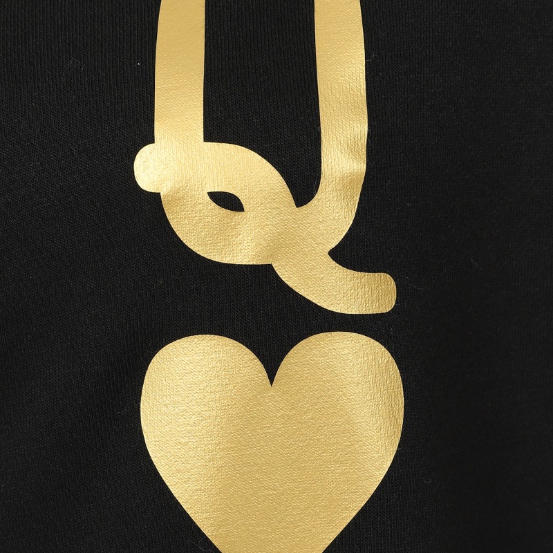 Thumbnail of Queen Of Hearts Oversized Jumper In Black & Gold image