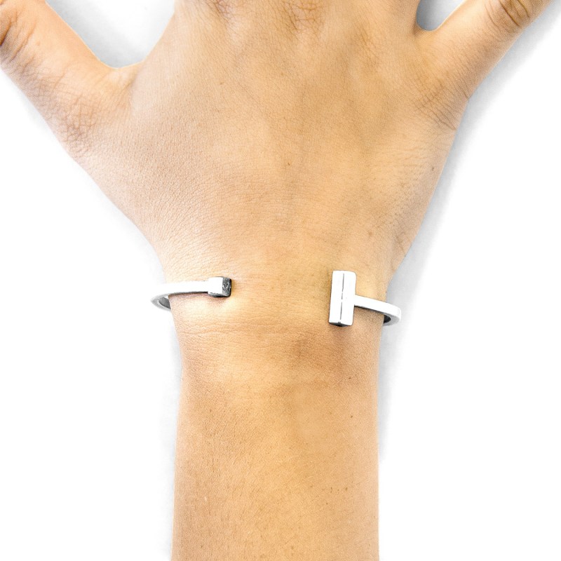 Thumbnail of Faris Square Midi Wayfarer Silver Bangle image