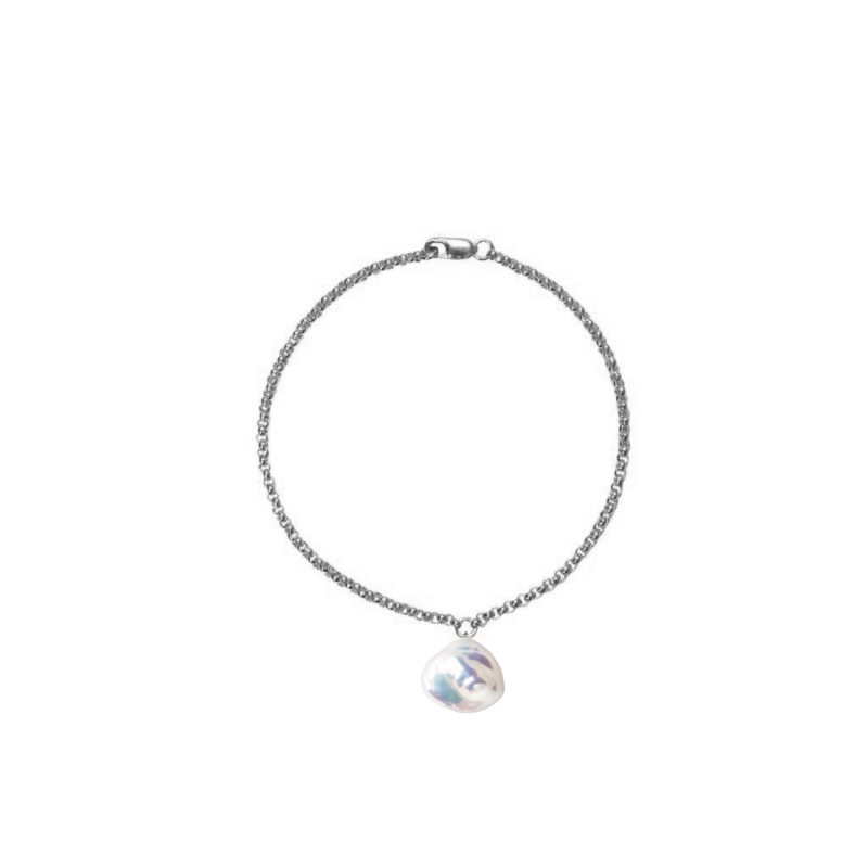 Thumbnail of Mermaid Keshi Pearl Bracelet - Silver image